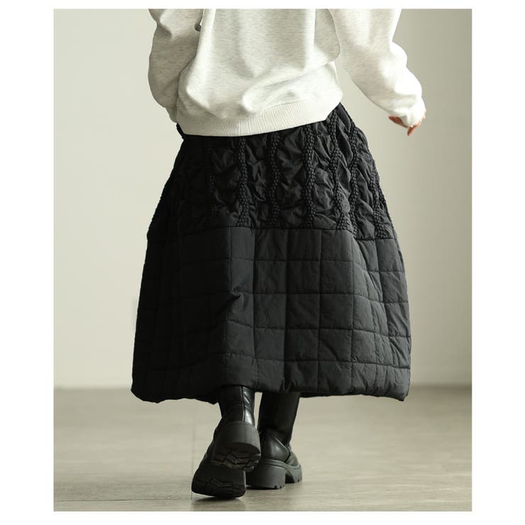 構築美を的う切替キルティング中綿ボリュームスカート レディース ファッション | Sawa a la mode | 詳細画像16 