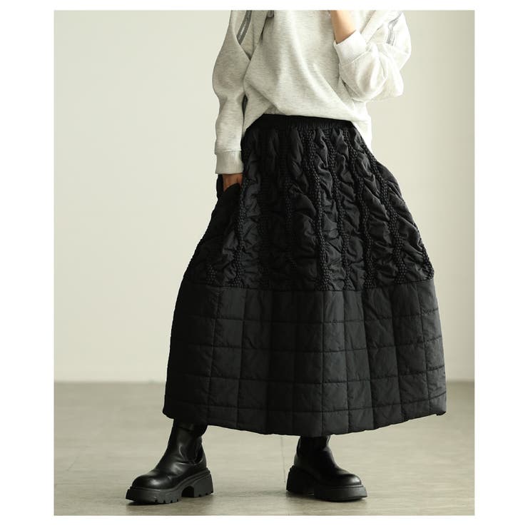構築美を的う切替キルティング中綿ボリュームスカート レディース ファッション | Sawa a la mode | 詳細画像18 