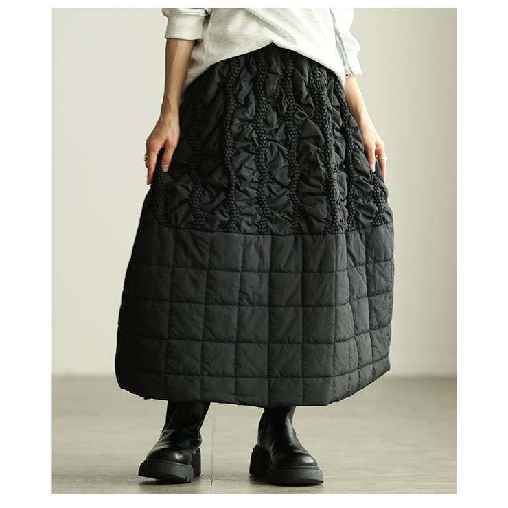 構築美を的う切替キルティング中綿ボリュームスカート レディース ファッション | Sawa a la mode | 詳細画像21 