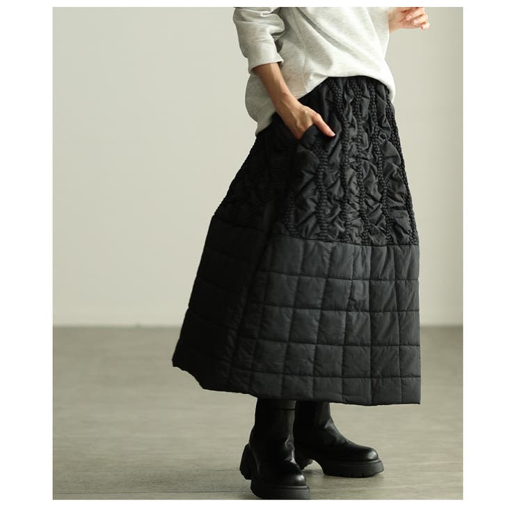 構築美を的う切替キルティング中綿ボリュームスカート レディース ファッション | Sawa a la mode | 詳細画像22 