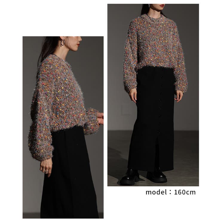 ホリデー気分高まるカラフルネップMIXニットトップス レディース ファッション | Sawa a la mode | 詳細画像10 