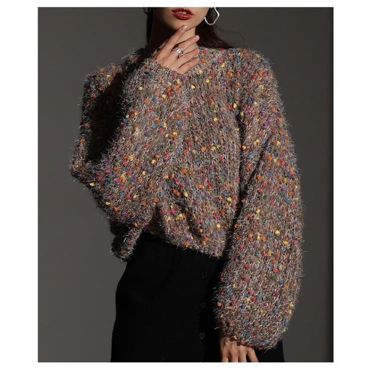 ホリデー気分高まるカラフルネップMIXニットトップス レディース ファッション | Sawa a la mode | 詳細画像12 