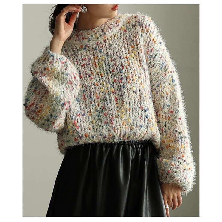 ホリデー気分高まるカラフルネップMIXニットトップス レディース ファッション | Sawa a la mode | 詳細画像18 