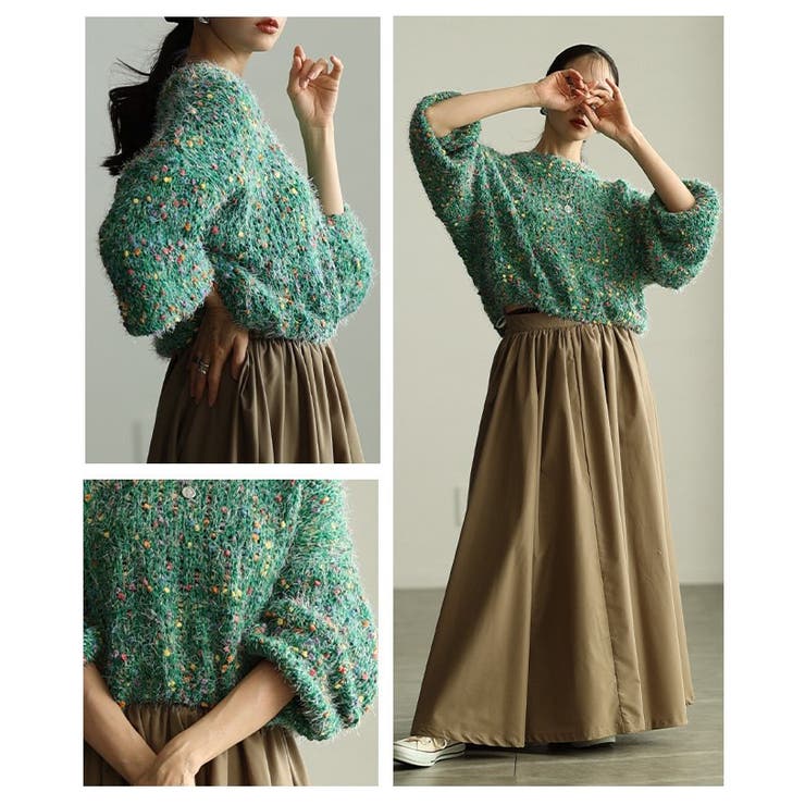 ホリデー気分高まるカラフルネップMIXニットトップス レディース ファッション | Sawa a la mode | 詳細画像21 