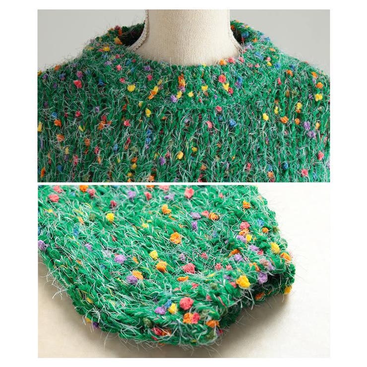 ホリデー気分高まるカラフルネップMIXニットトップス レディース ファッション | Sawa a la mode | 詳細画像23 