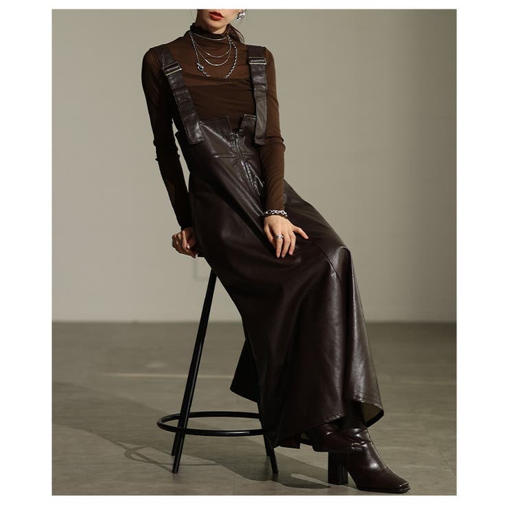 コーデを格上げするフェイクレザージャンパースカート レディース ワンピース | Sawa a la mode | 詳細画像14 