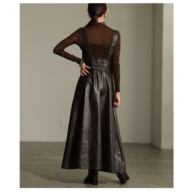 コーデを格上げするフェイクレザージャンパースカート レディース ワンピース | Sawa a la mode | 詳細画像16 