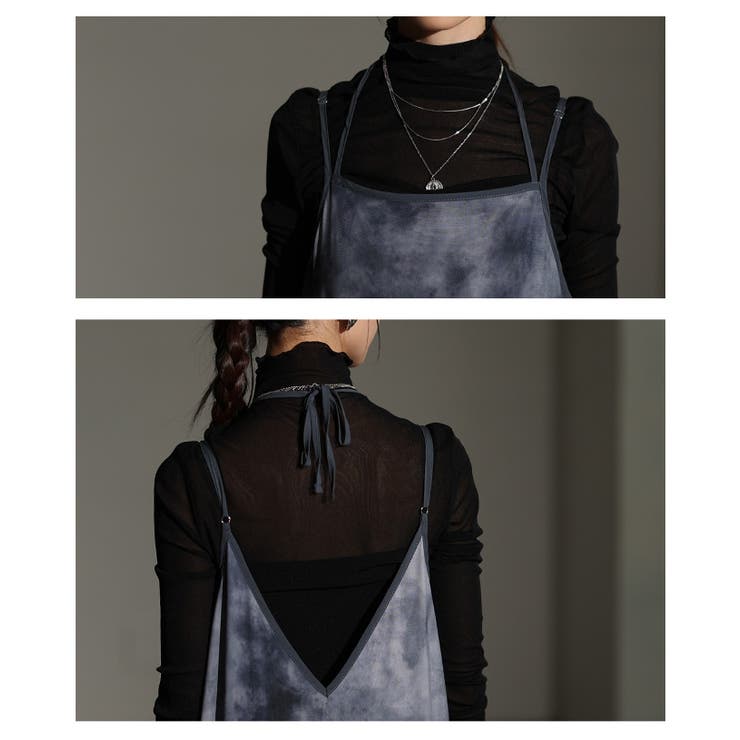 レイヤードが映えるマーブルプリントチュールキャミワンピース レディース | Sawa a la mode | 詳細画像5 