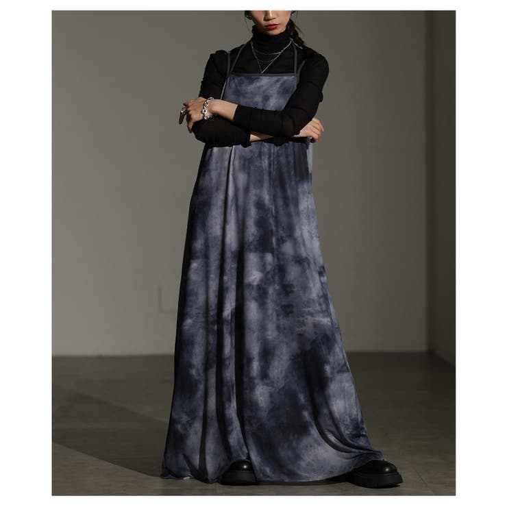 レイヤードが映えるマーブルプリントチュールキャミワンピース レディース | Sawa a la mode | 詳細画像7 