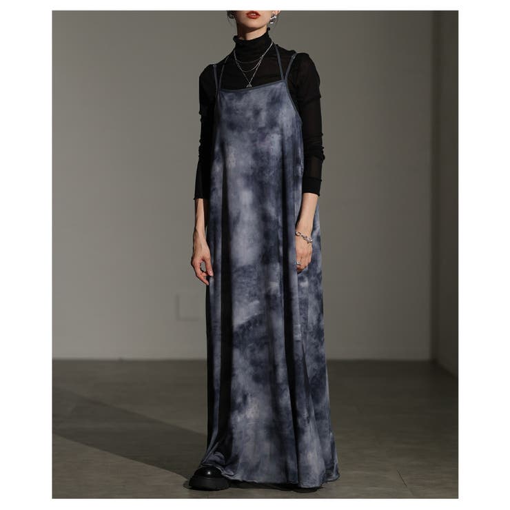 レイヤードが映えるマーブルプリントチュールキャミワンピース レディース | Sawa a la mode | 詳細画像9 