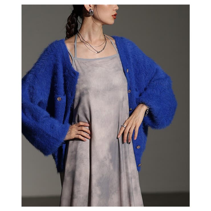 レイヤードが映えるマーブルプリントチュールキャミワンピース レディース | Sawa a la mode | 詳細画像10 