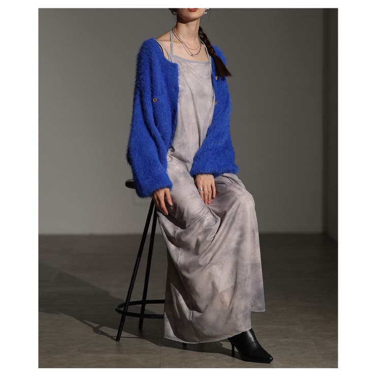 レイヤードが映えるマーブルプリントチュールキャミワンピース レディース | Sawa a la mode | 詳細画像11 