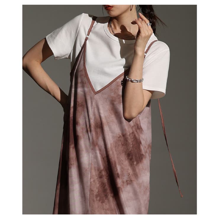 レイヤードが映えるマーブルプリントチュールキャミワンピース レディース | Sawa a la mode | 詳細画像17 