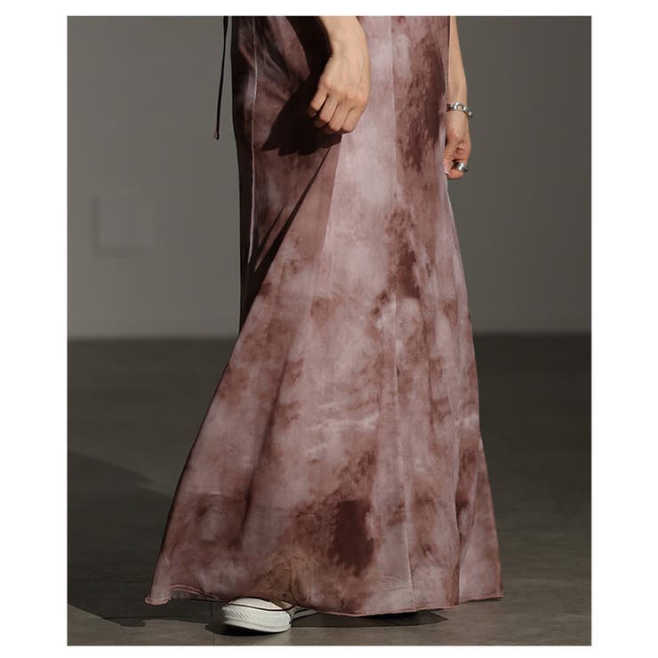 レイヤードが映えるマーブルプリントチュールキャミワンピース レディース | Sawa a la mode | 詳細画像19 