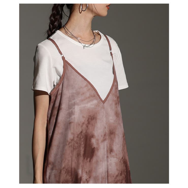 レイヤードが映えるマーブルプリントチュールキャミワンピース レディース | Sawa a la mode | 詳細画像21 