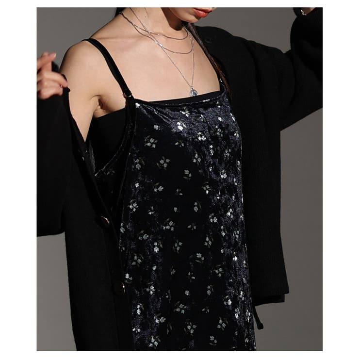 艶と線を纏う大人の小花柄ベルアキャミソールワンピース レディース ファッション | Sawa a la mode | 詳細画像7 