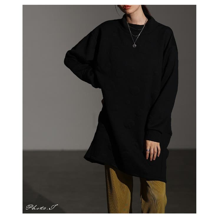 体型悩みを包み込むエンボスドットプルオーバーチュニック レディース ファッション | Sawa a la mode | 詳細画像2 