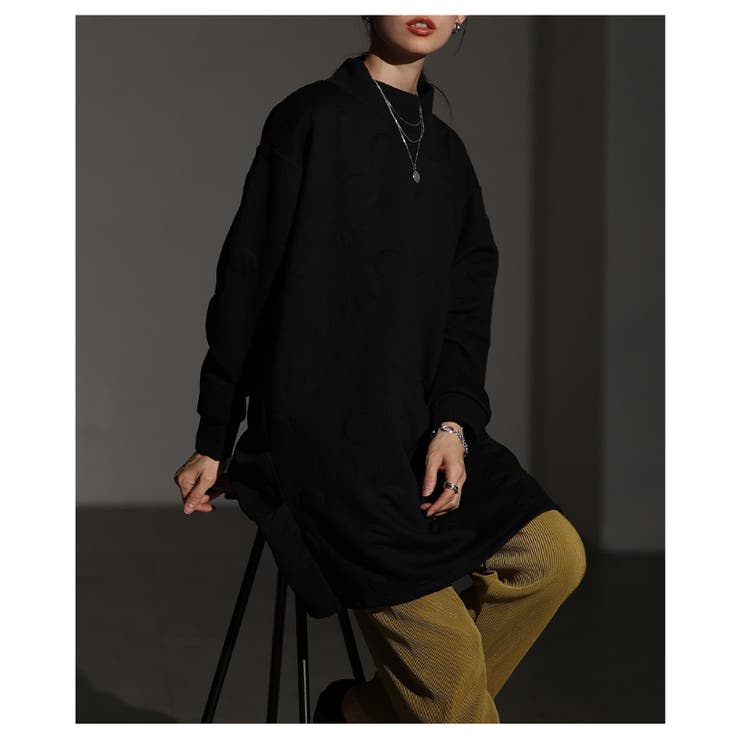 体型悩みを包み込むエンボスドットプルオーバーチュニック レディース ファッション | Sawa a la mode | 詳細画像4 
