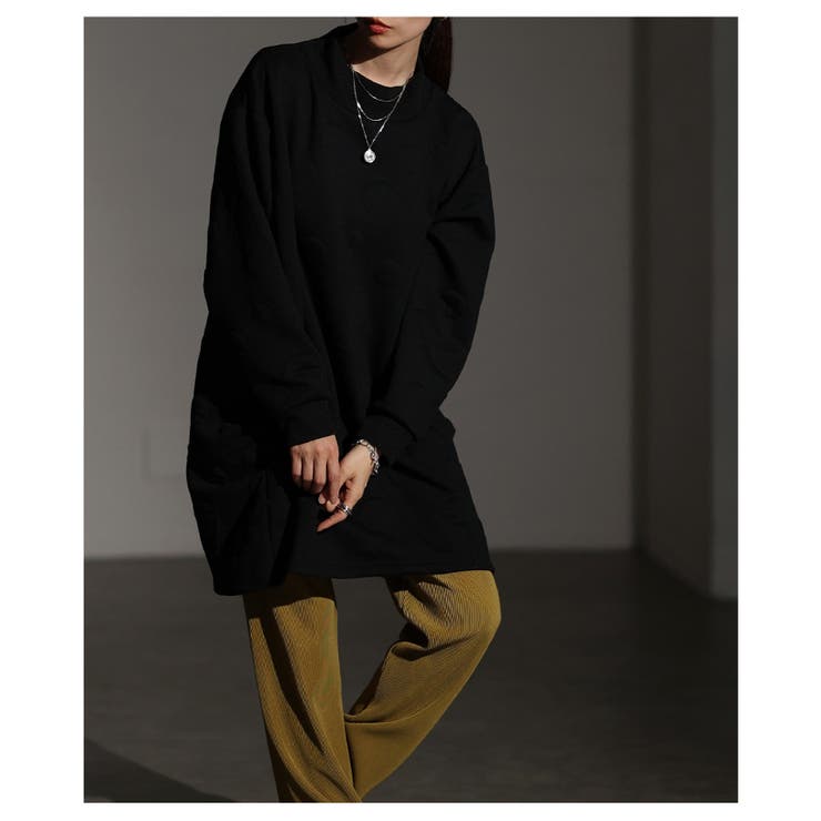 体型悩みを包み込むエンボスドットプルオーバーチュニック レディース ファッション | Sawa a la mode | 詳細画像7 