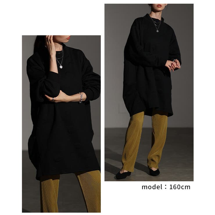 体型悩みを包み込むエンボスドットプルオーバーチュニック レディース ファッション | Sawa a la mode | 詳細画像10 