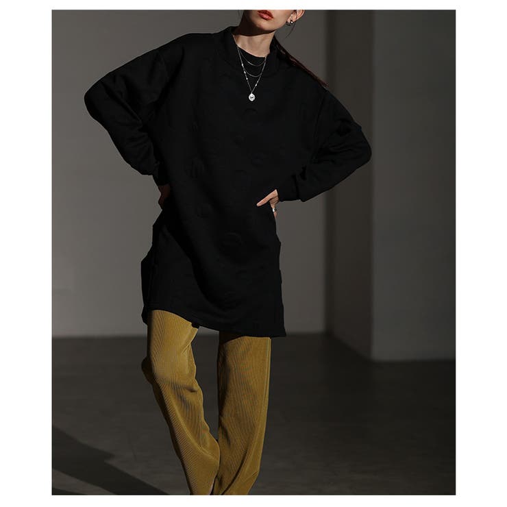 体型悩みを包み込むエンボスドットプルオーバーチュニック レディース ファッション | Sawa a la mode | 詳細画像12 