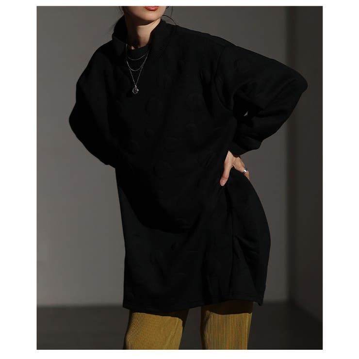 体型悩みを包み込むエンボスドットプルオーバーチュニック レディース ファッション | Sawa a la mode | 詳細画像13 