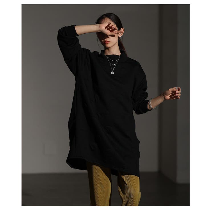 体型悩みを包み込むエンボスドットプルオーバーチュニック レディース ファッション | Sawa a la mode | 詳細画像15 