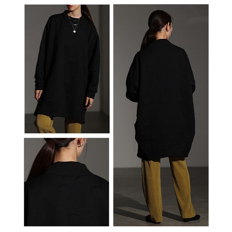 体型悩みを包み込むエンボスドットプルオーバーチュニック レディース ファッション | Sawa a la mode | 詳細画像17 