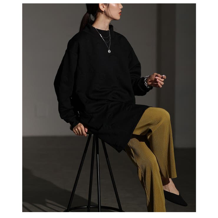 体型悩みを包み込むエンボスドットプルオーバーチュニック レディース ファッション | Sawa a la mode | 詳細画像21 