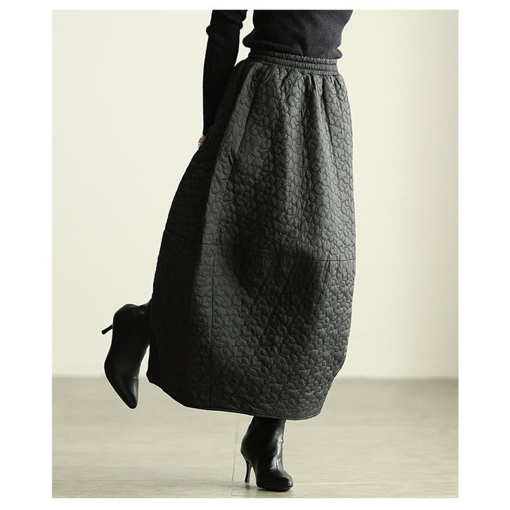 冬の主役になるハートキルティング中綿コクーンスカート レディース ファッション | Sawa a la mode | 詳細画像12 