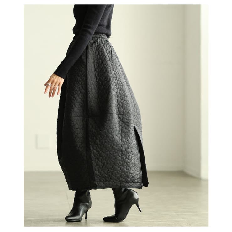 冬の主役になるハートキルティング中綿コクーンスカート レディース ファッション | Sawa a la mode | 詳細画像15 