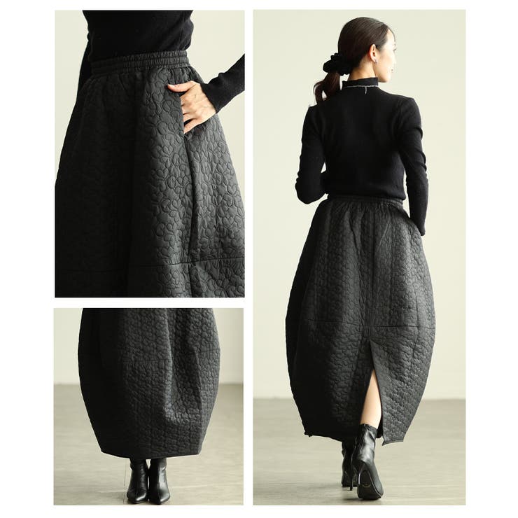 冬の主役になるハートキルティング中綿コクーンスカート レディース ファッション | Sawa a la mode | 詳細画像17 