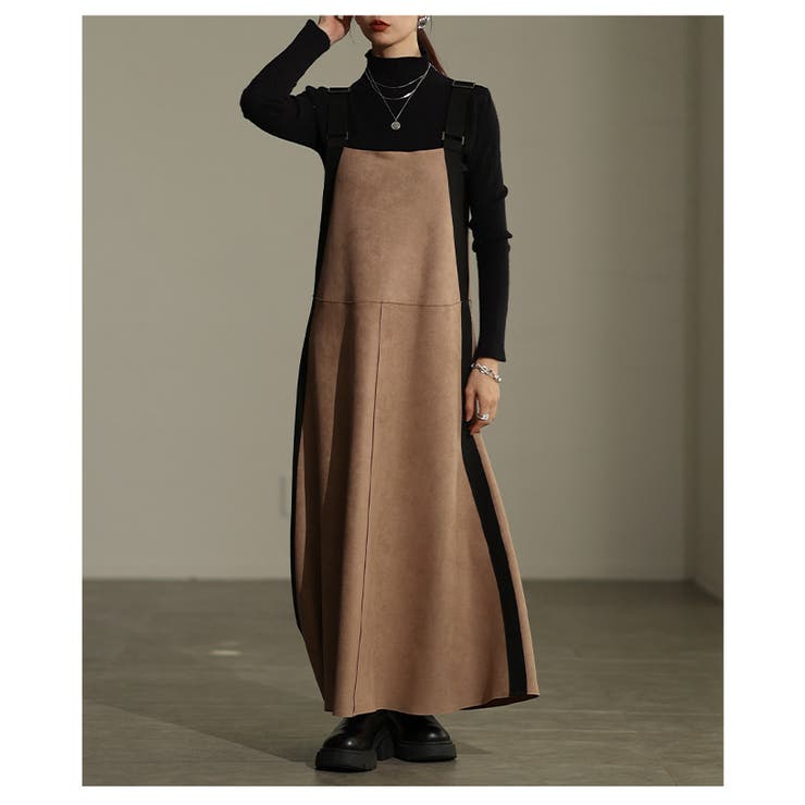 異素材ミックスで魅せるサイドラインジャンパースカート レディース ワンピース | Sawa a la mode | 詳細画像15 