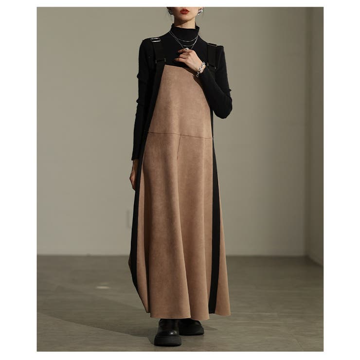 異素材ミックスで魅せるサイドラインジャンパースカート レディース ワンピース | Sawa a la mode | 詳細画像18 