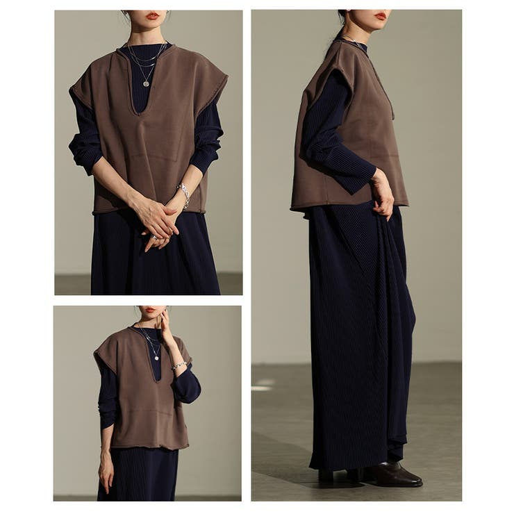 プラスワンで即オシャレが叶うショートレイヤードベスト レディース トップス | Sawa a la mode | 詳細画像17 