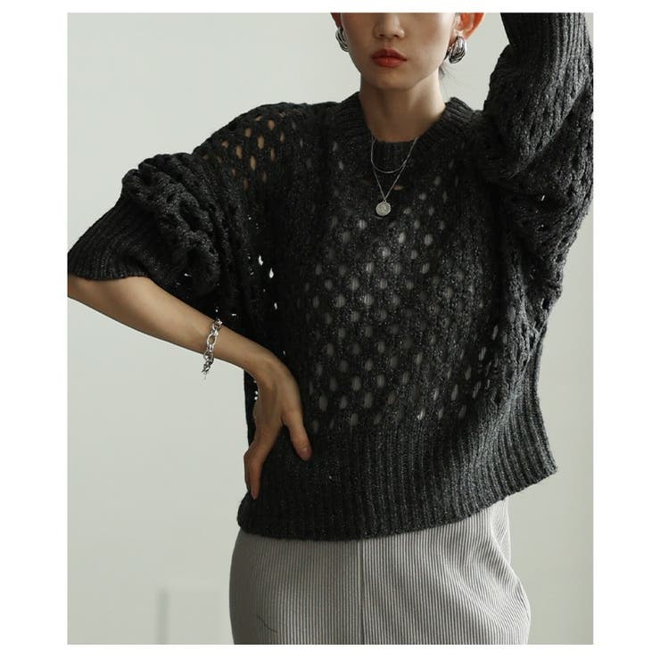 レイヤードが映えるざっくりメッシュニットトップス レディース ファッション | Sawa a la mode | 詳細画像9 