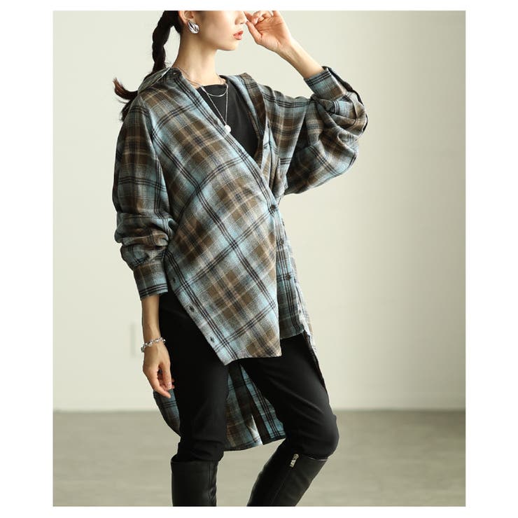 定番をもっと自由にするチェック柄シャツチュニック レディース ファッション | Sawa a la mode | 詳細画像4 