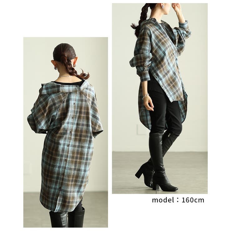 定番をもっと自由にするチェック柄シャツチュニック レディース ファッション | Sawa a la mode | 詳細画像8 