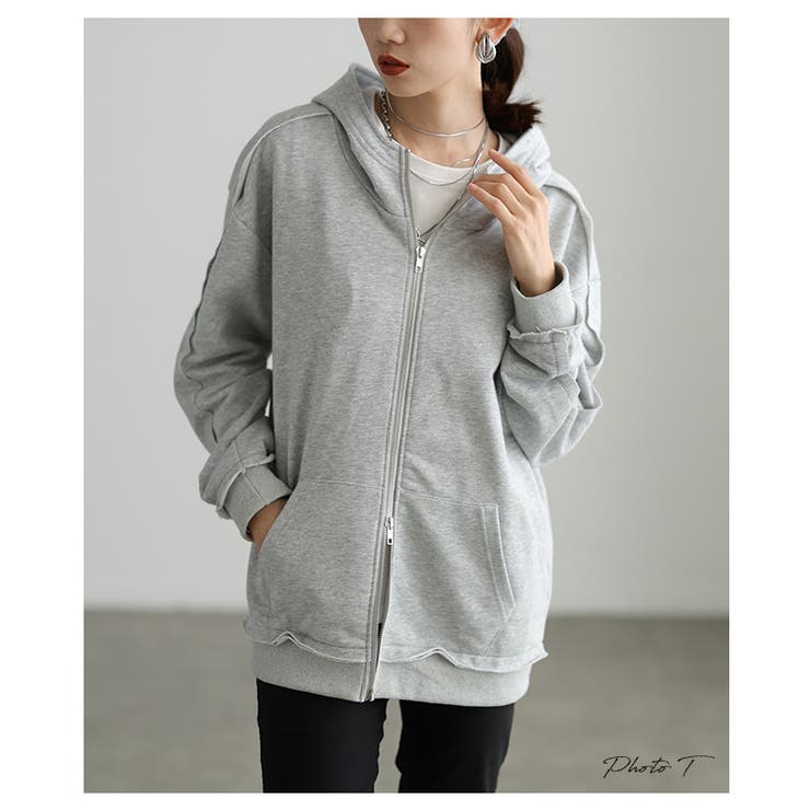 羽織るだけでこなれ感のダブルジップパーカー レディース アウター | Sawa a la mode | 詳細画像2 