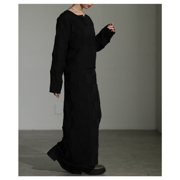 惹き込まれる陰影纏うエンボスチェックニットスカート レディース ファッション | Sawa a la mode | 詳細画像10 