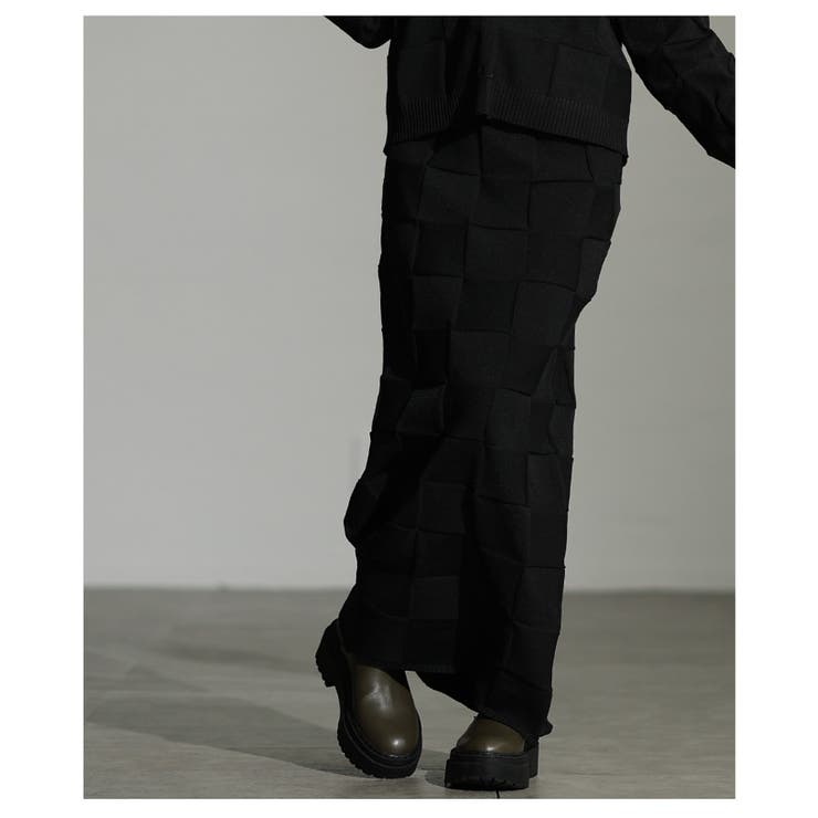 惹き込まれる陰影纏うエンボスチェックニットスカート レディース ファッション | Sawa a la mode | 詳細画像14 