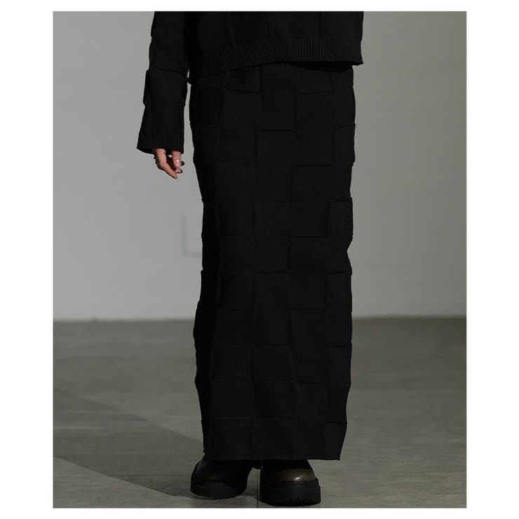 惹き込まれる陰影纏うエンボスチェックニットスカート レディース ファッション | Sawa a la mode | 詳細画像16 