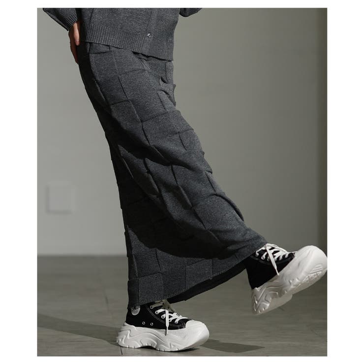 惹き込まれる陰影纏うエンボスチェックニットスカート レディース ファッション | Sawa a la mode | 詳細画像17 