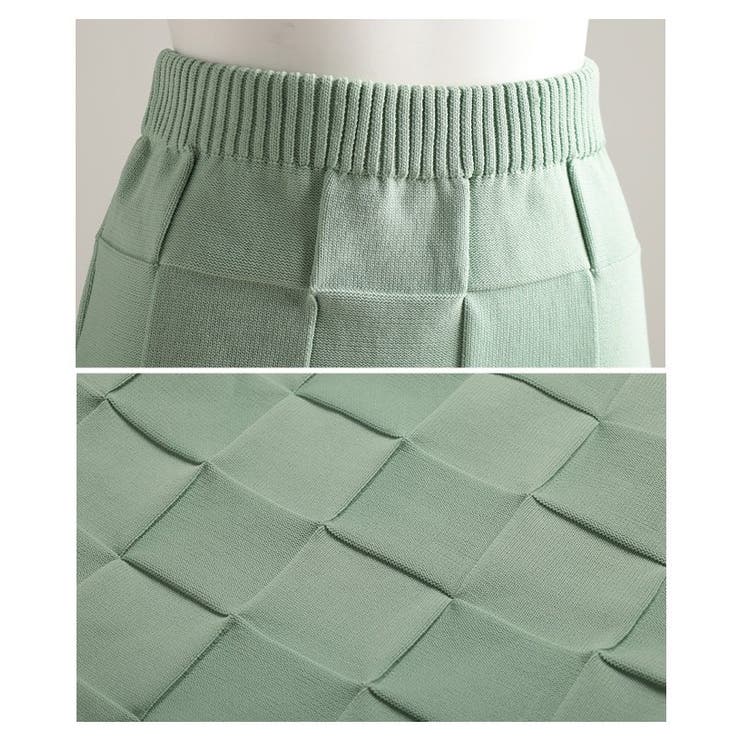 惹き込まれる陰影纏うエンボスチェックニットスカート レディース ファッション | Sawa a la mode | 詳細画像23 