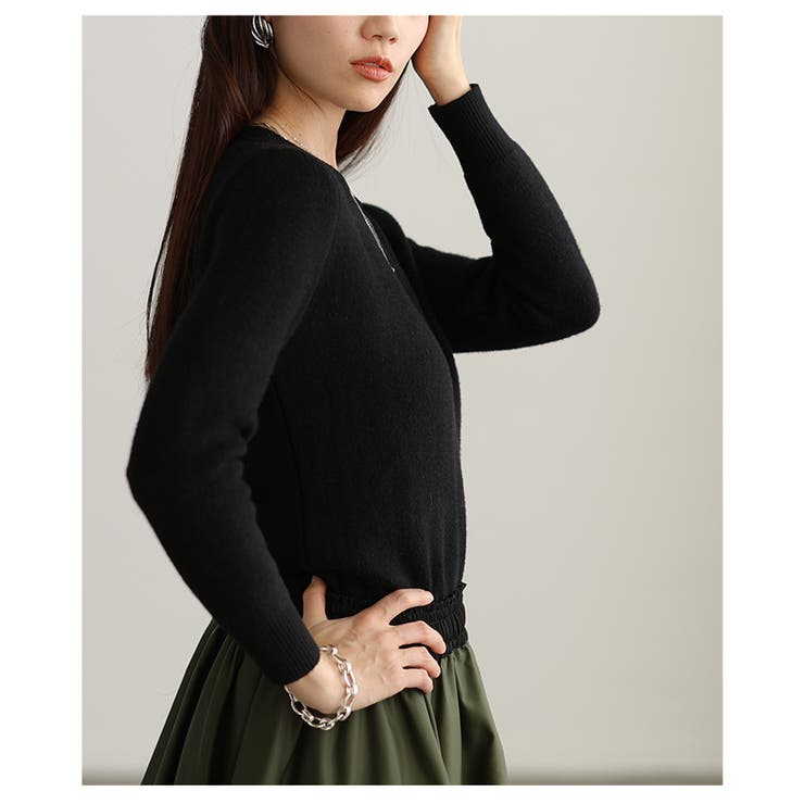「スッキリ見え×暖かい」裏起毛ニットトップス レディース ファッション | Sawa a la mode | 詳細画像9 