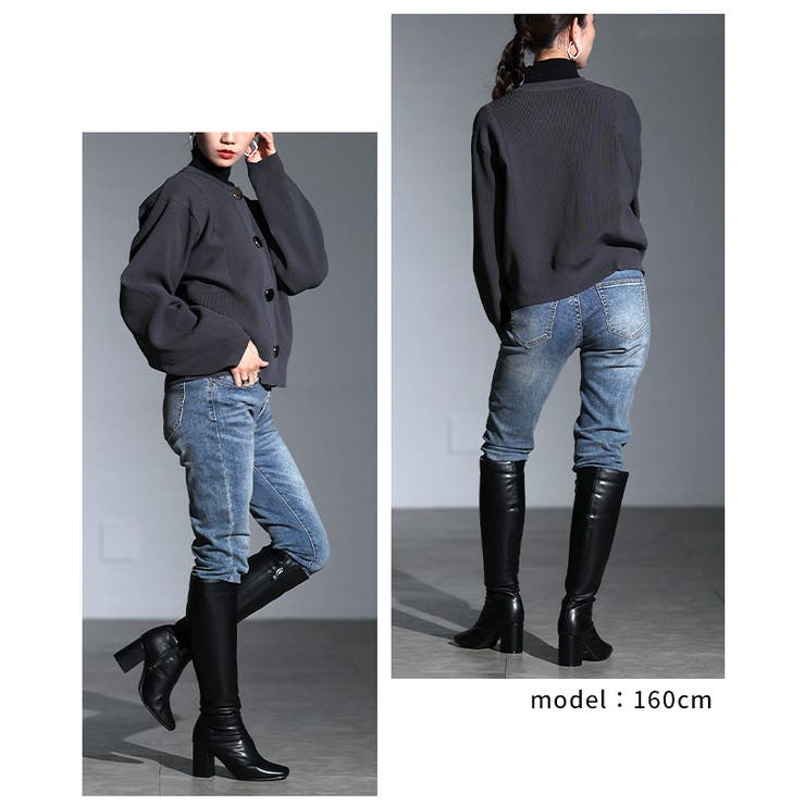 上品に映えるメタルボタンスポンジニットカーディガン レディース トップス | Sawa a la mode | 詳細画像10 