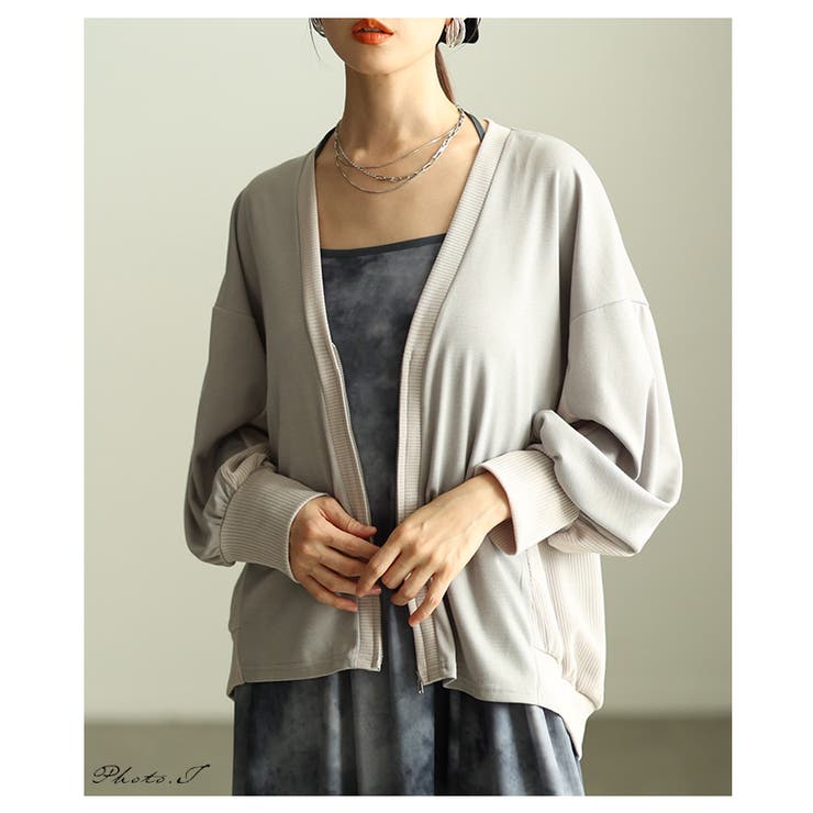 気負わず羽織れるドッキングジップアップカーディガン レディース ファッション | Sawa a la mode | 詳細画像2 