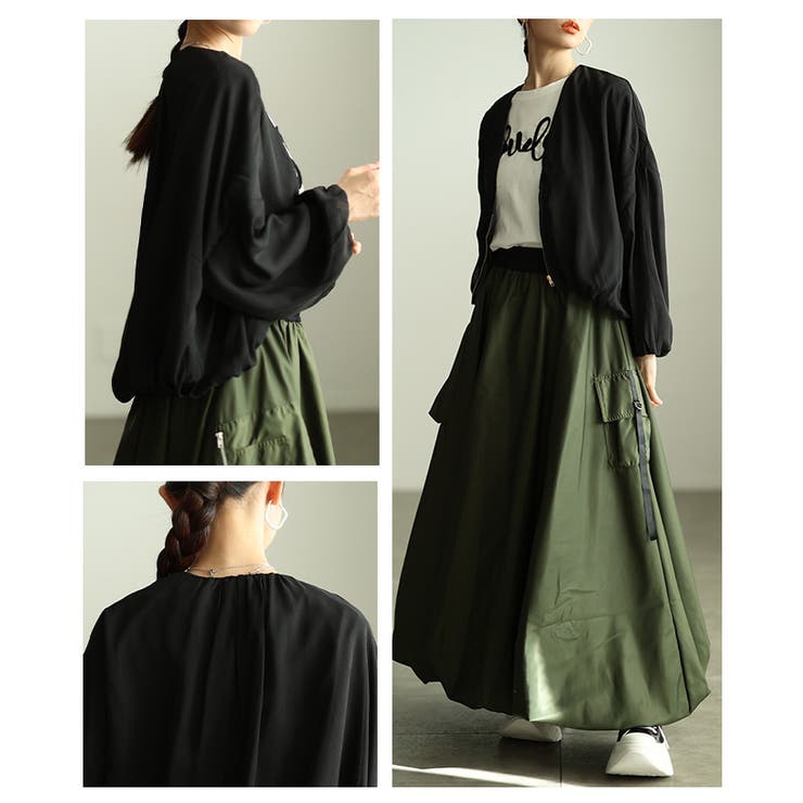 空気を纏う軽やかなボリューム袖ショートライトブルゾン レディース ファッション | Sawa a la mode | 詳細画像18 