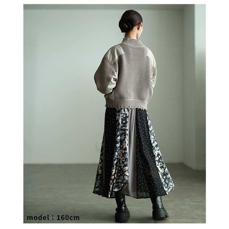 ドラマが生まれるパッチワーク風シアーフレアスカート レディース ファッション | Sawa a la mode | 詳細画像14 