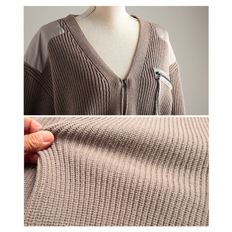 異素材でこなれるフリンジミリタリーニットカーディガン レディース トップス | Sawa a la mode | 詳細画像19 